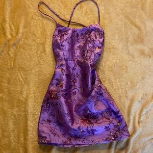 Urban outfitters short purple floral dress Small